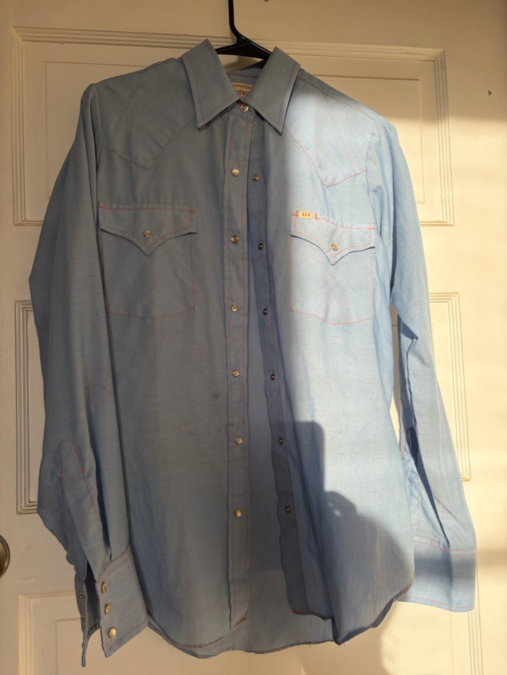 Ely Cattleman Light Blue Western Snap Shirt